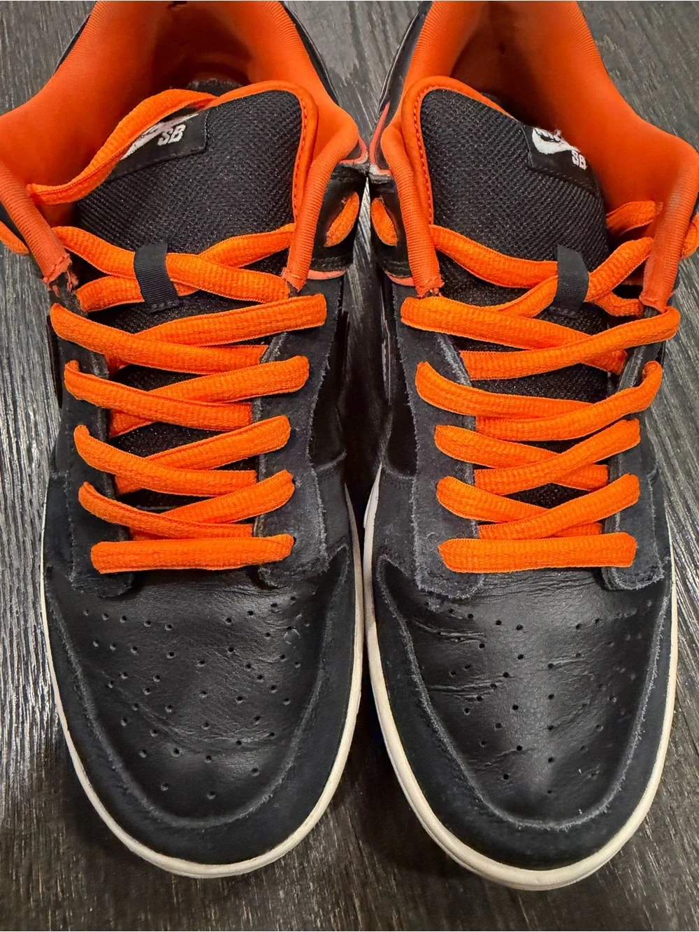 Size 9.5 - Nike SB Dunk Low Pro Harley Davidson Black Orange Blaze White 2010
